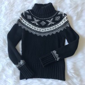 GAP Black and White Wool Sweater
